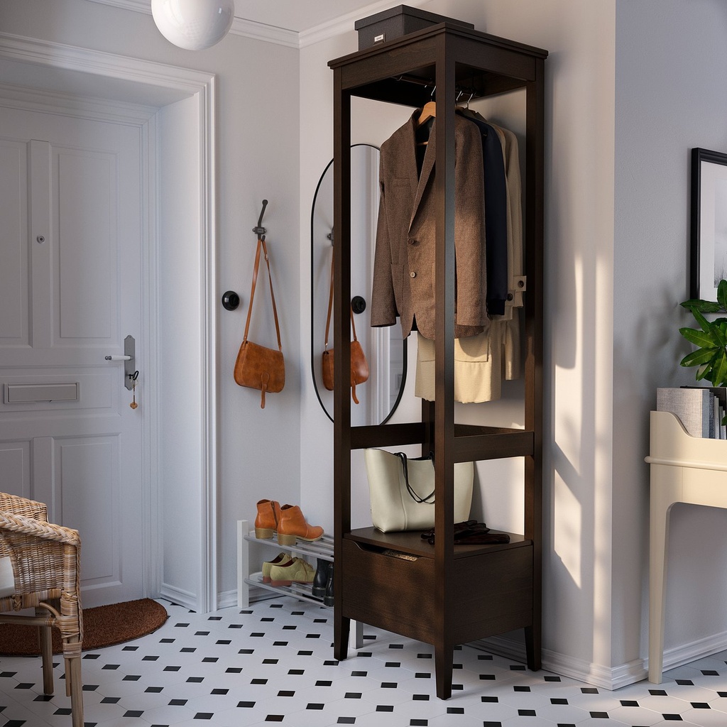 IDANÄS Open wardrobe - dark brown stained 59x211 cm - image 3