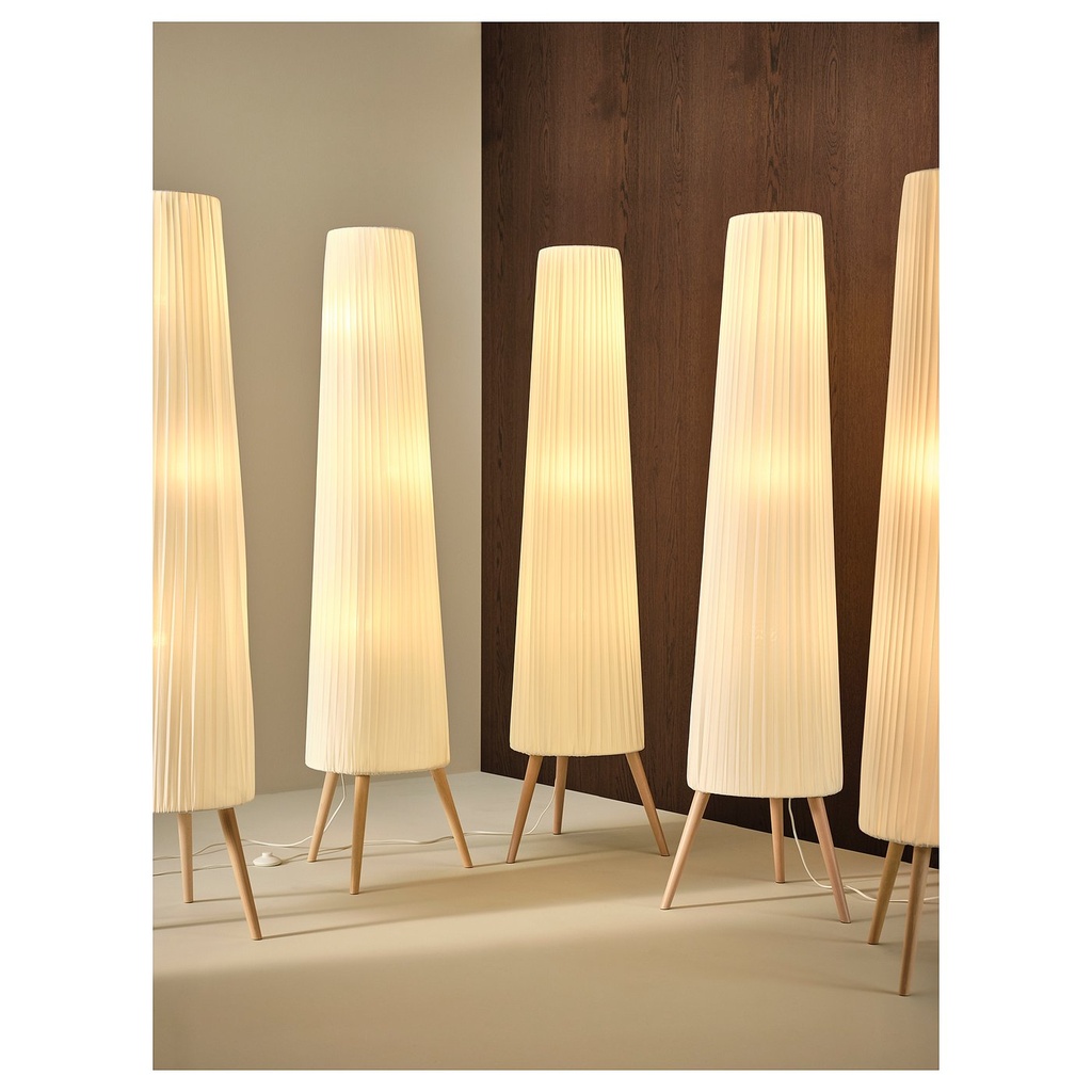 ÖKENSAND Floor lamp - beech/white