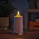 SMÅLOM LED pillar candle - battery-operated white 14 cm
