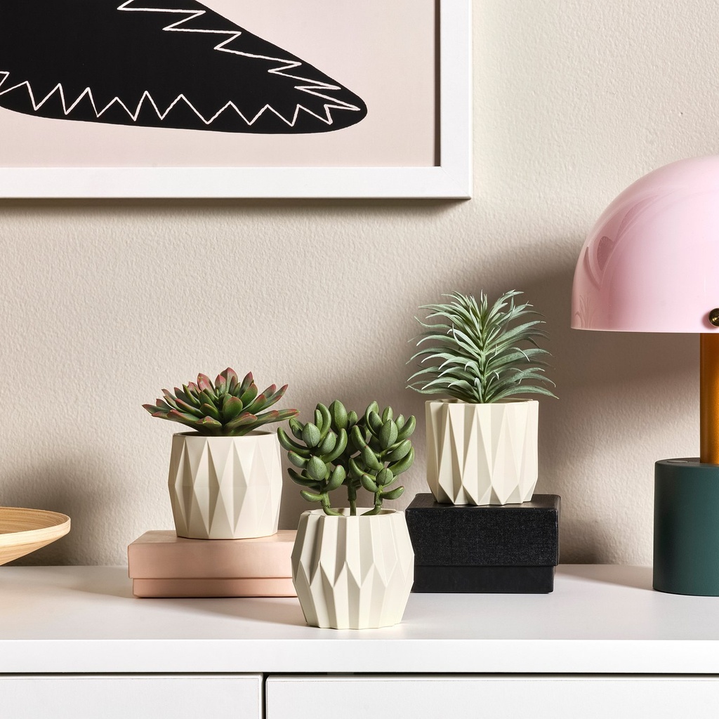 FEJKA Artificial potted plant, set of 3 - in/outdoor Succulent