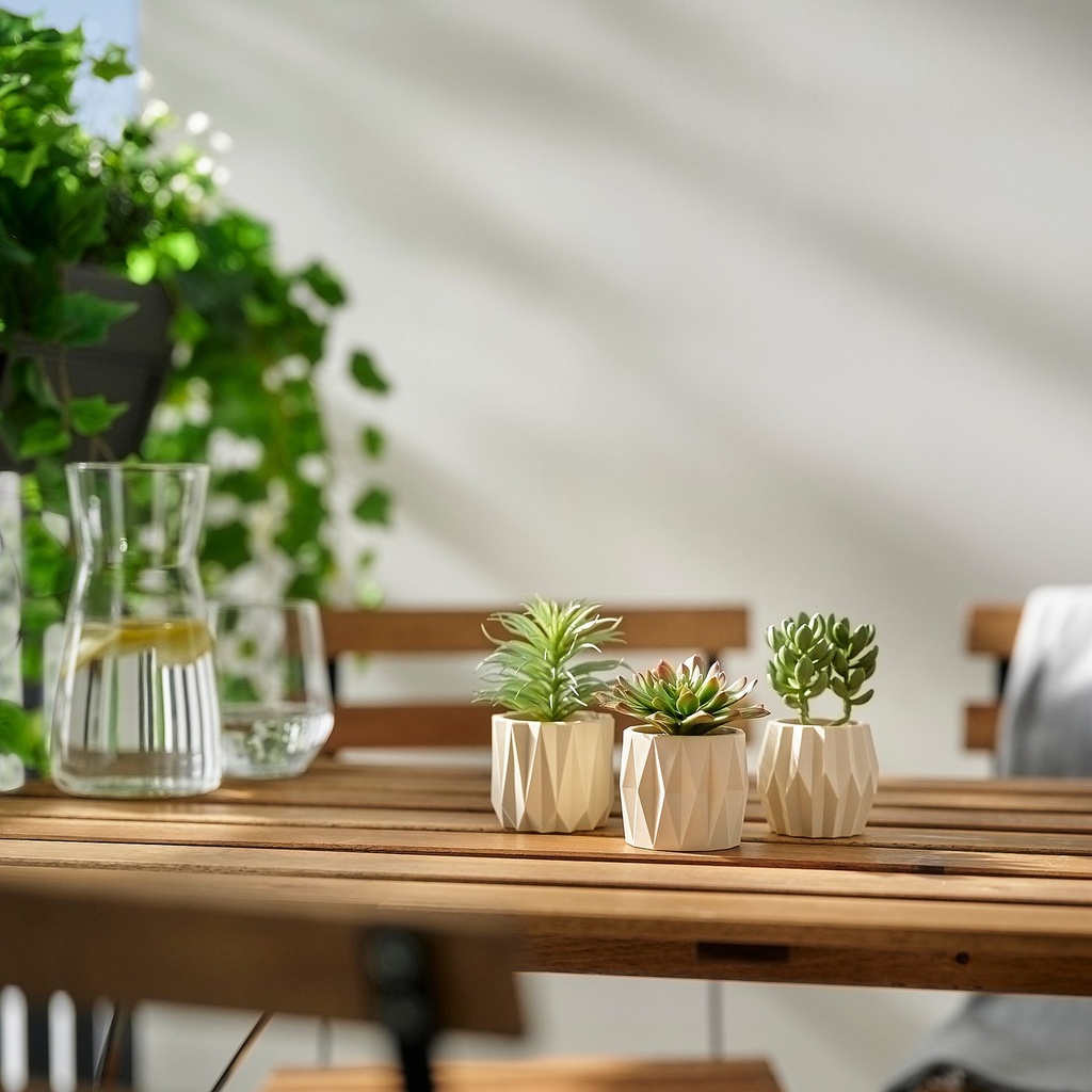 FEJKA Artificial potted plant, set of 3 - in/outdoor Succulent