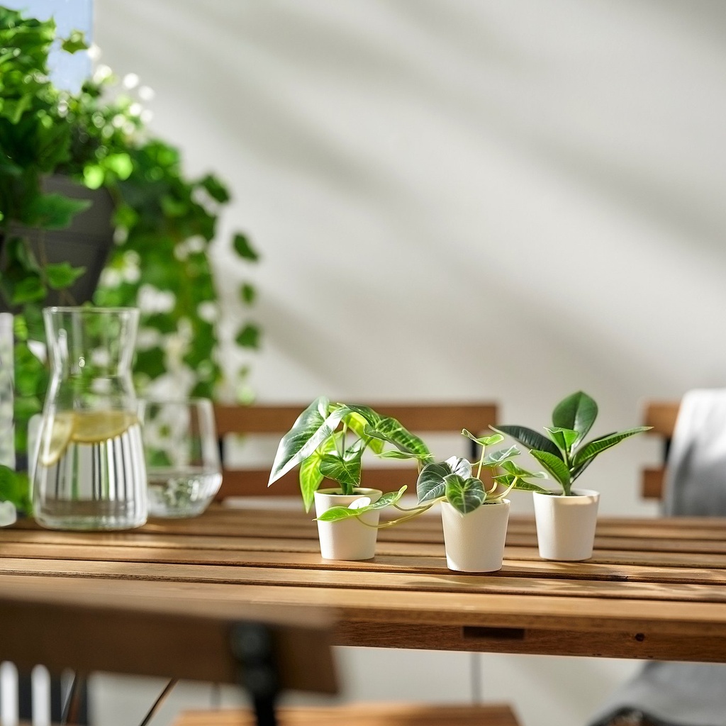 FEJKA Artificial potted plant, set of 3 - in/outdoor leaf
