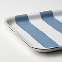 SOLDATFISK Tray - striped white/grey-blue 20x28 cm