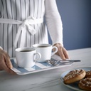SOLDATFISK Tray - striped white/grey-blue 20x28 cm