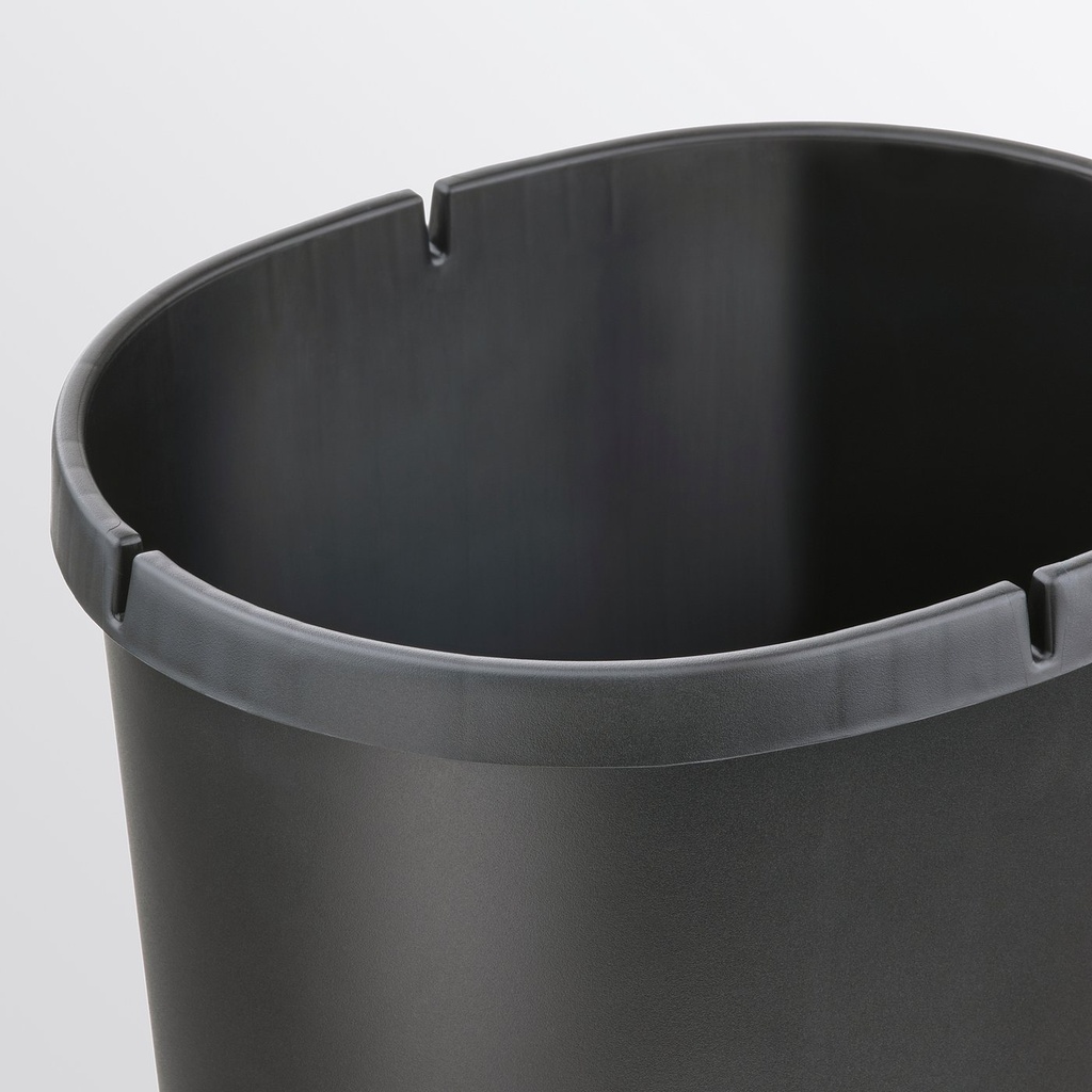 HÖLASS Bin with lid - black 8 l