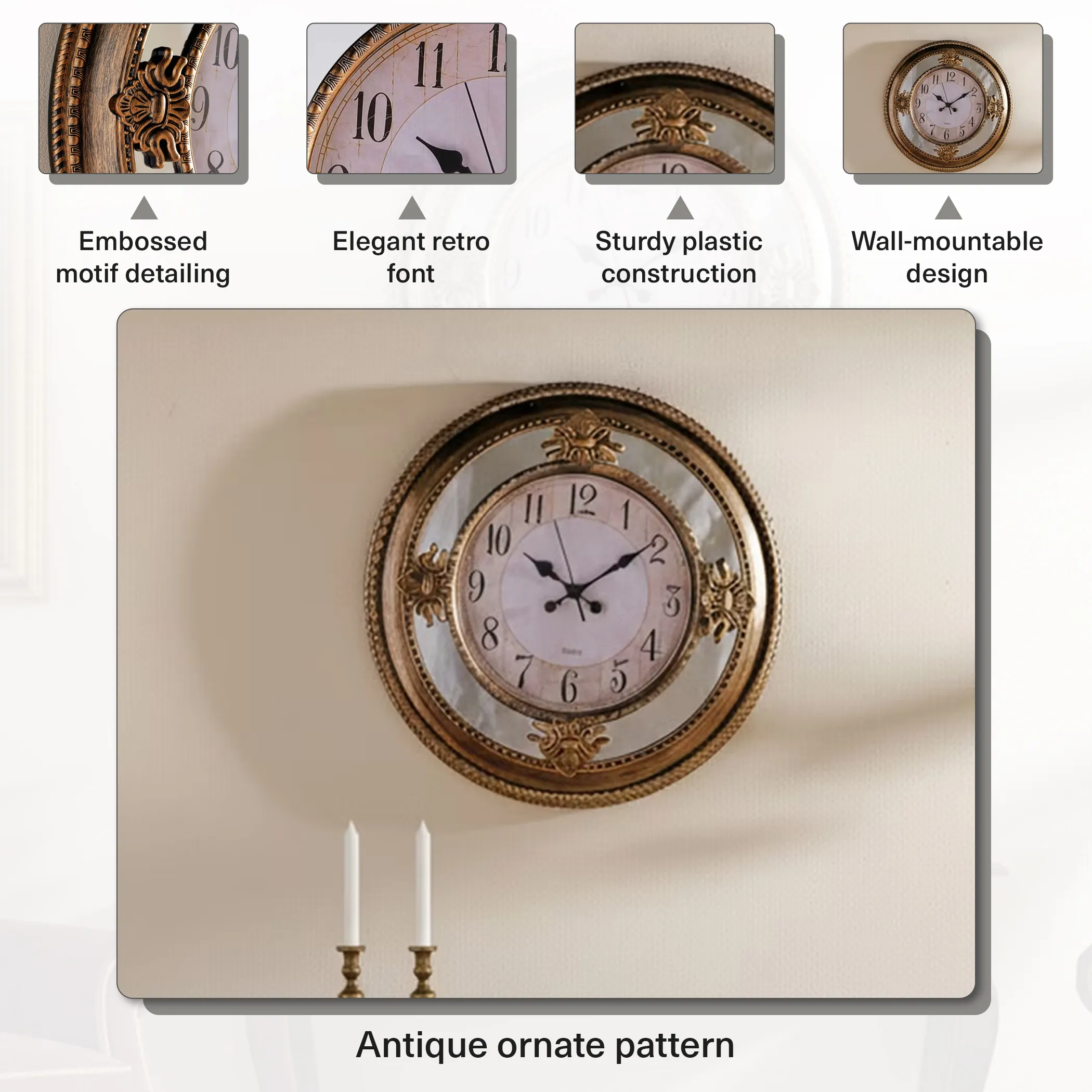 Phaedra Wall Clock D58cm - Gold
