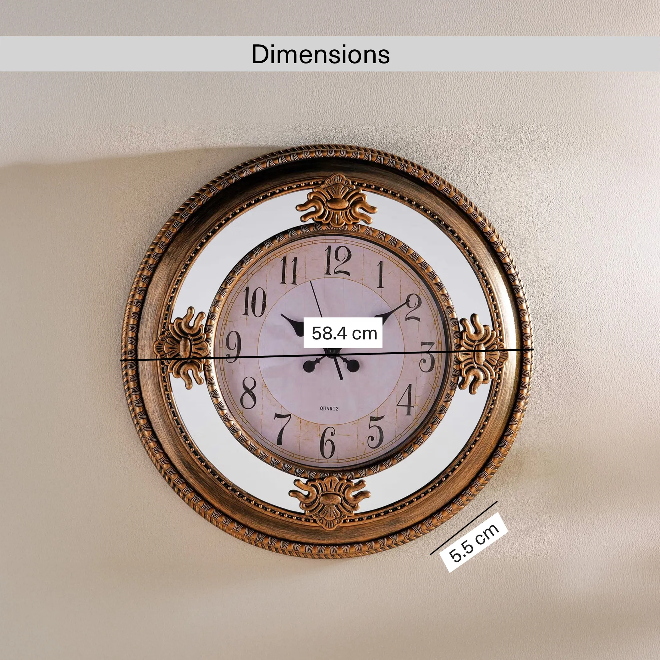 Phaedra Wall Clock D58cm - Gold