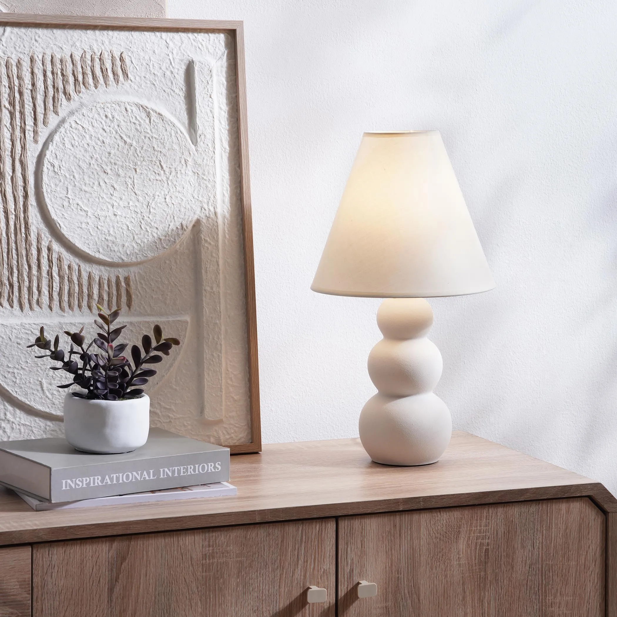 Zariya E27 Table Lamp Dia25x43cm - Cream