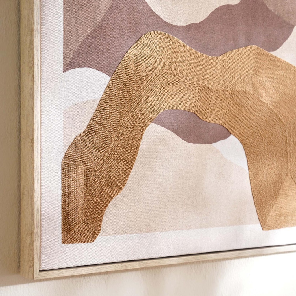 Adobe Abstract Canvas Framed Wall Art 60x90cm - Brown