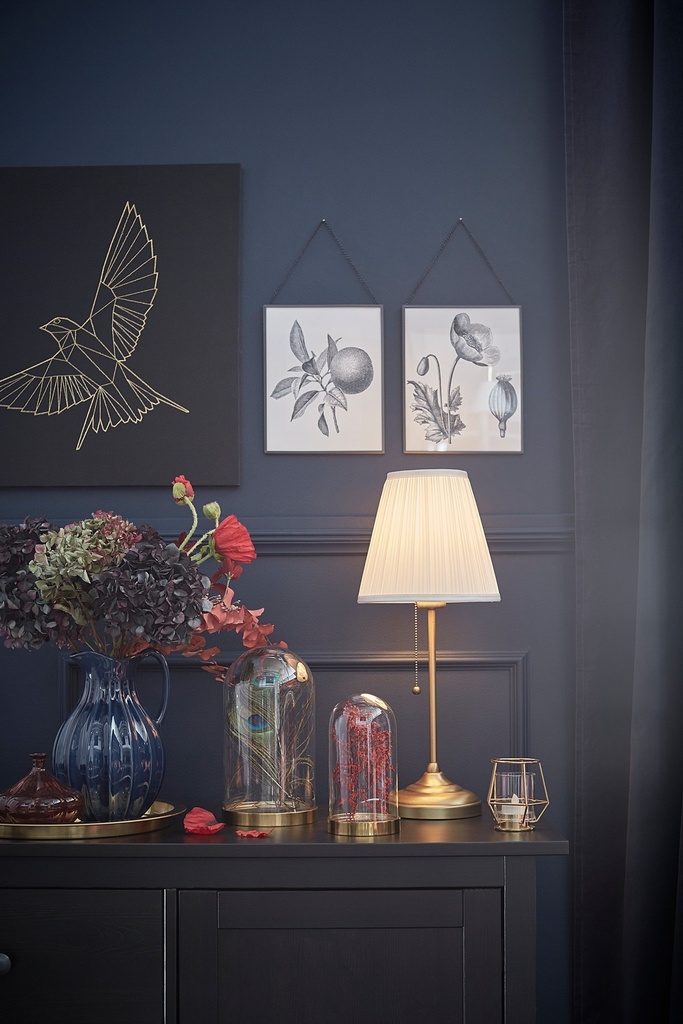 ARSTID Table lamp - brass/white