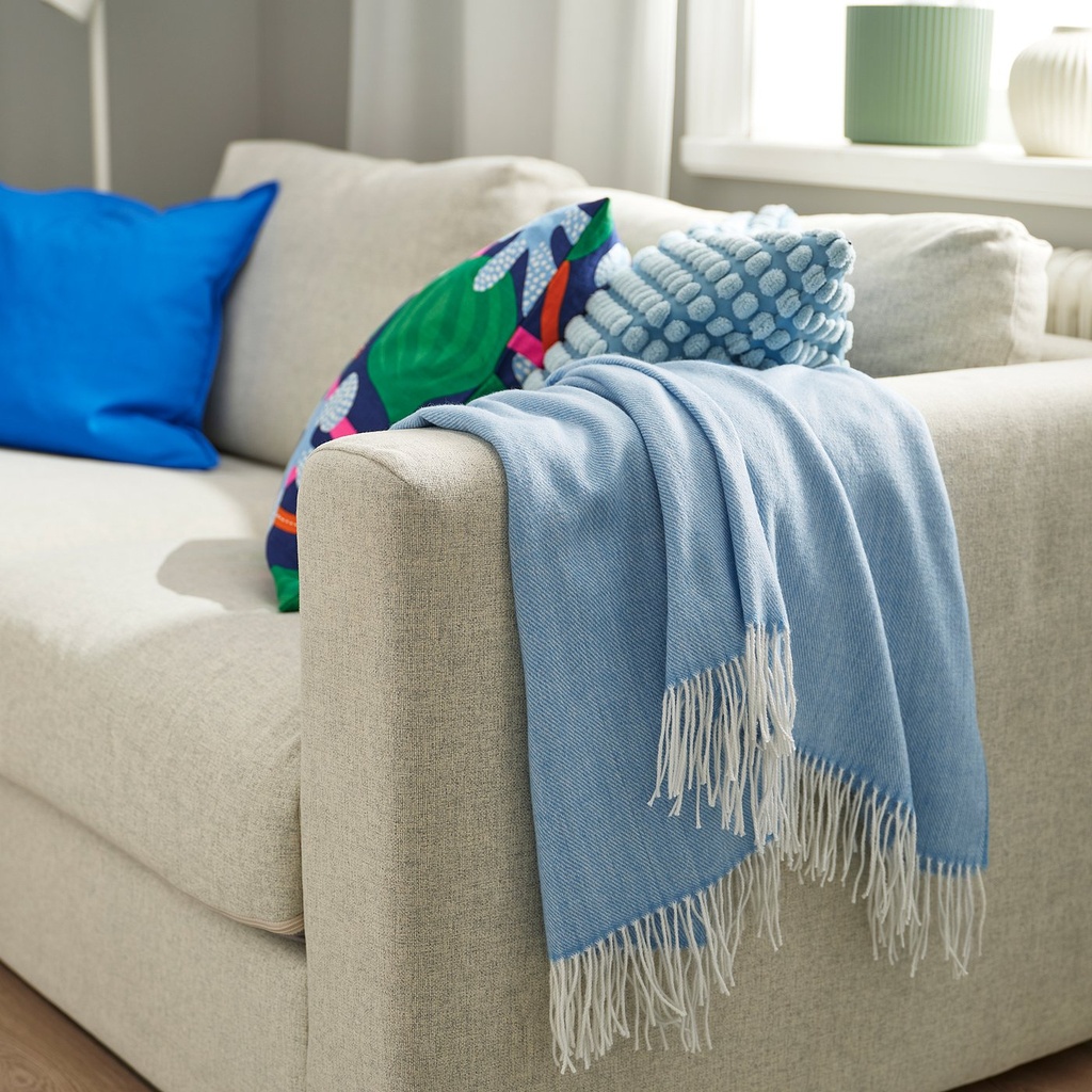 HOLMVI Throw - blue 120x160 cm
