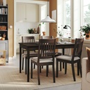 NÄSINGE Table - dark-brown stained/beech veneer 51 1/8x31 1/2"