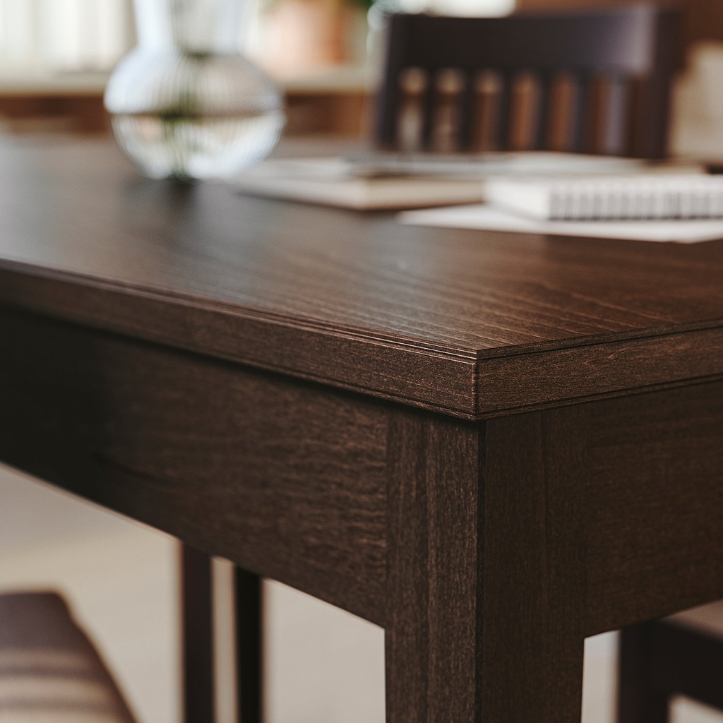 NÄSINGE Table - dark-brown stained/beech veneer 51 1/8x31 1/2"