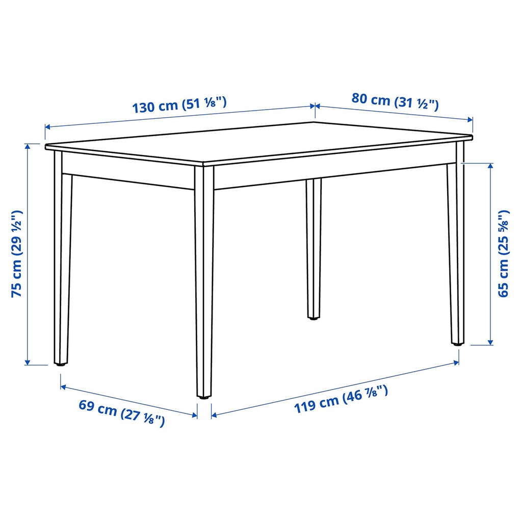 NÄSINGE Table - dark-brown stained/beech veneer 51 1/8x31 1/2"