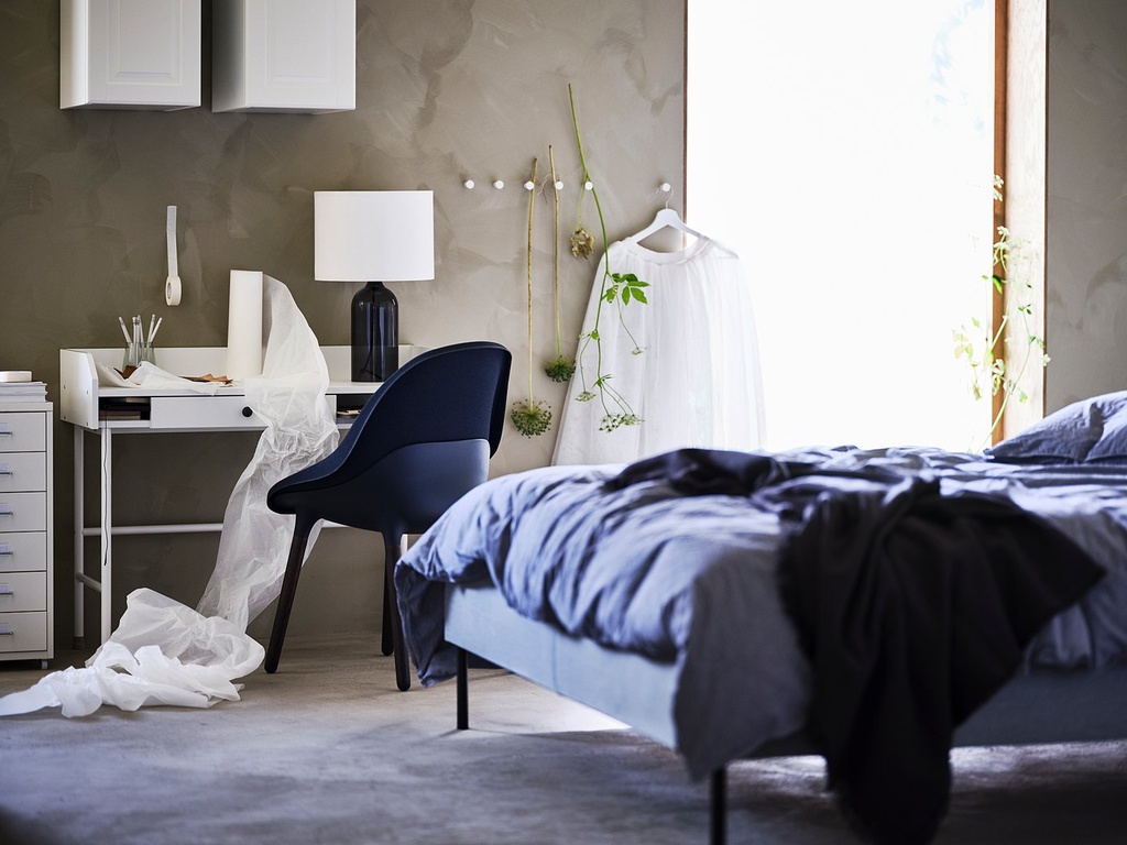HAUGA Desk - white 100x45 cm