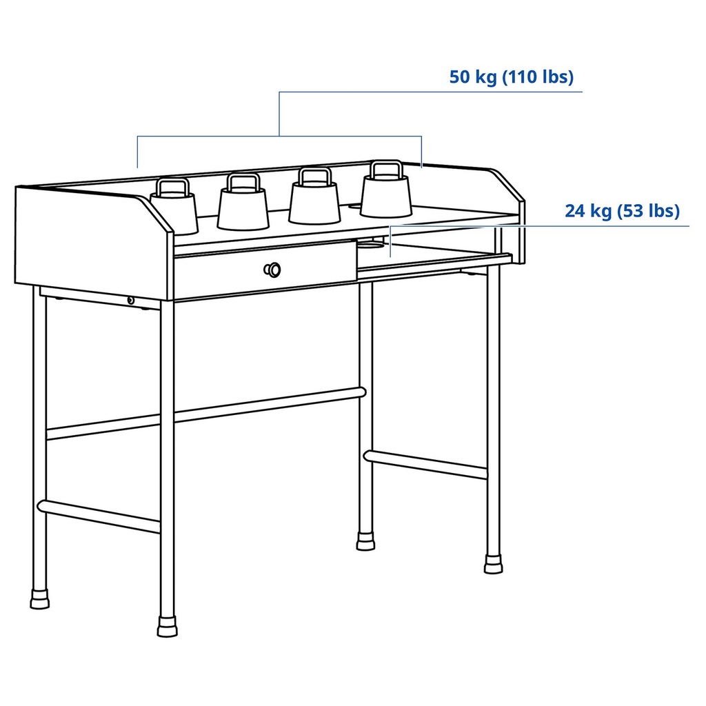 HAUGA Desk - white 100x45 cm