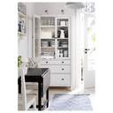 HEMNES Glass-door cabinet with 3 drawers - white stain 90x197 cm