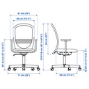 FLINTAN Office chair with armrests - black