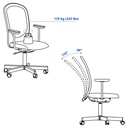 FLINTAN Office chair with armrests - black
