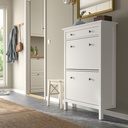 HEMNES Shoe cabinet with 2 compartments - white 89x30x127 cm