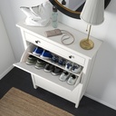 HEMNES Shoe cabinet with 2 compartments - white 89x30x127 cm
