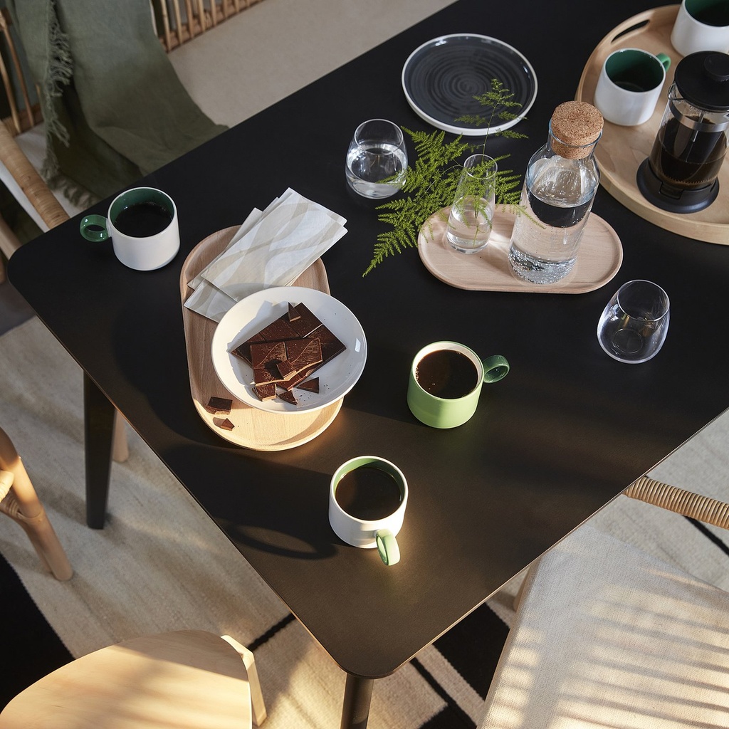 LISABO Table - black/ash veneer 55 1/8x30 3/4 "
