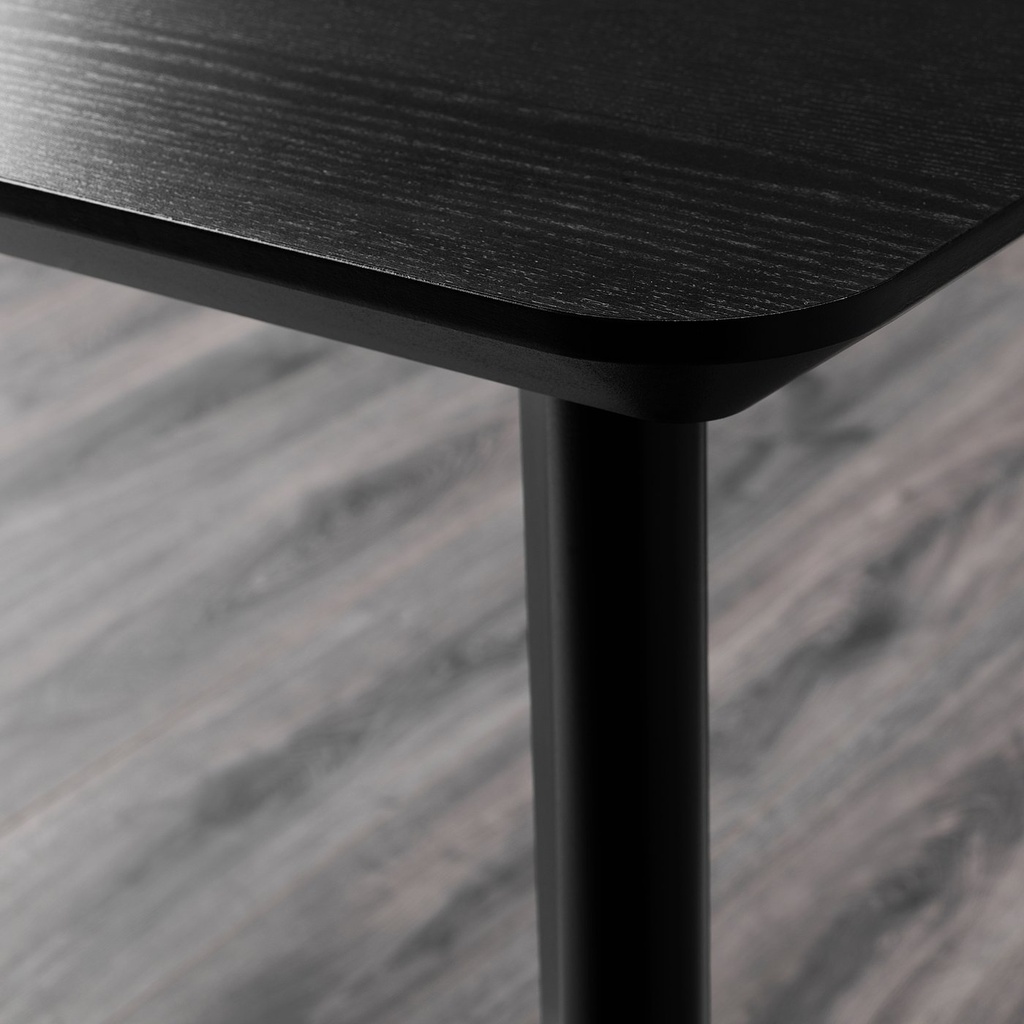 LISABO Table - black/ash veneer 55 1/8x30 3/4 "
