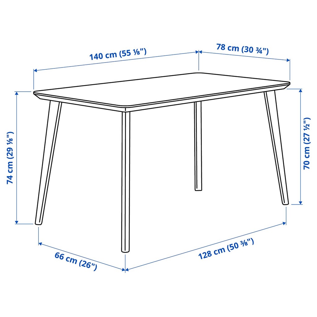 LISABO Table - black/ash veneer 55 1/8x30 3/4 "