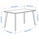 LISABO Table - black/ash veneer 55 1/8x30 3/4 "
