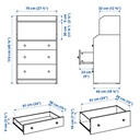 HAUGA 3-drawer dresser with shelf - gray 27 1/2x18 1/8x45 5/8 "