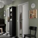 BILLY / OXBERG Bookcase with panel/glass door - black oak effect 15 3/4x11 3/4x79 1/2 "