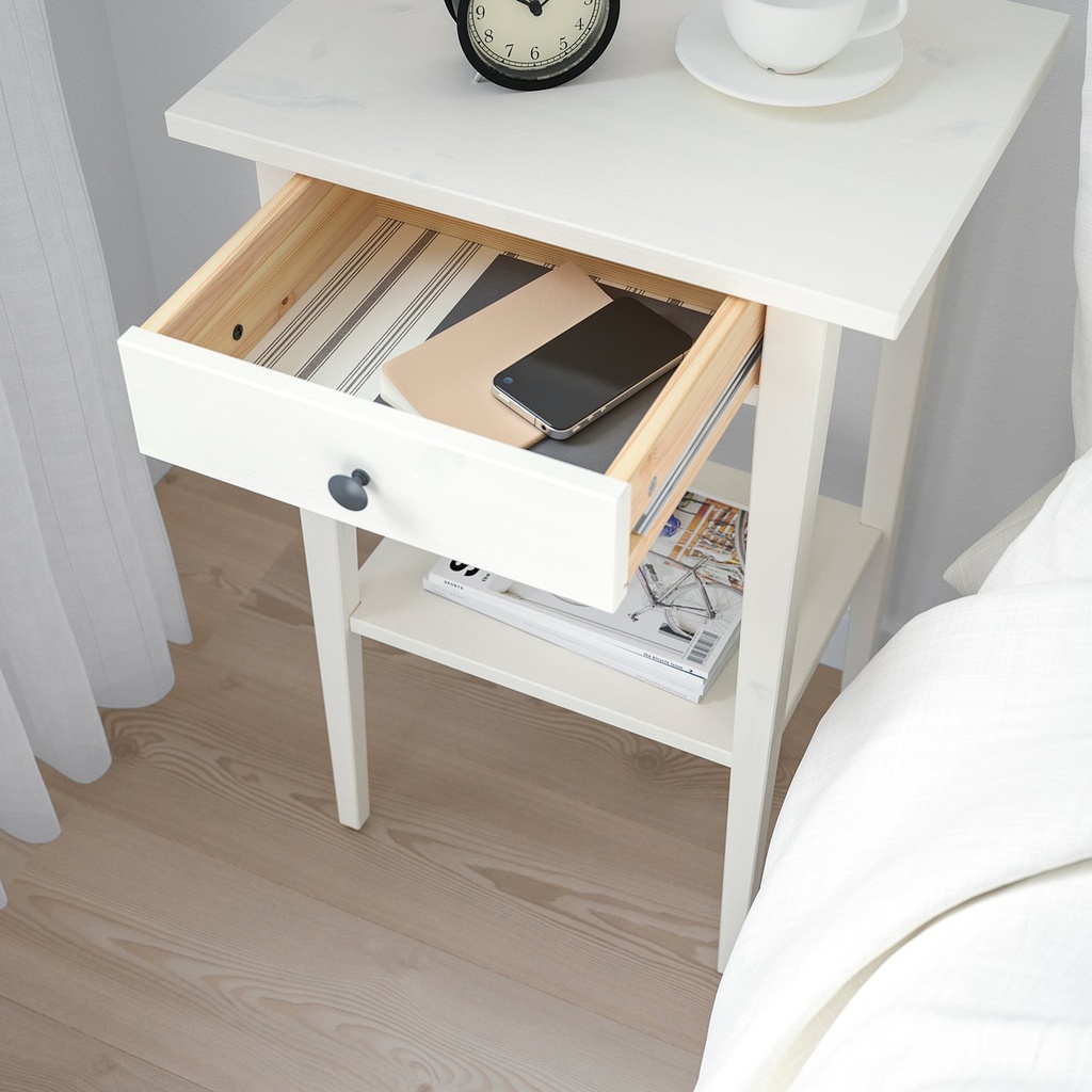HEMNES Nightstand - white stain 18 1/8x13 3/4 "
