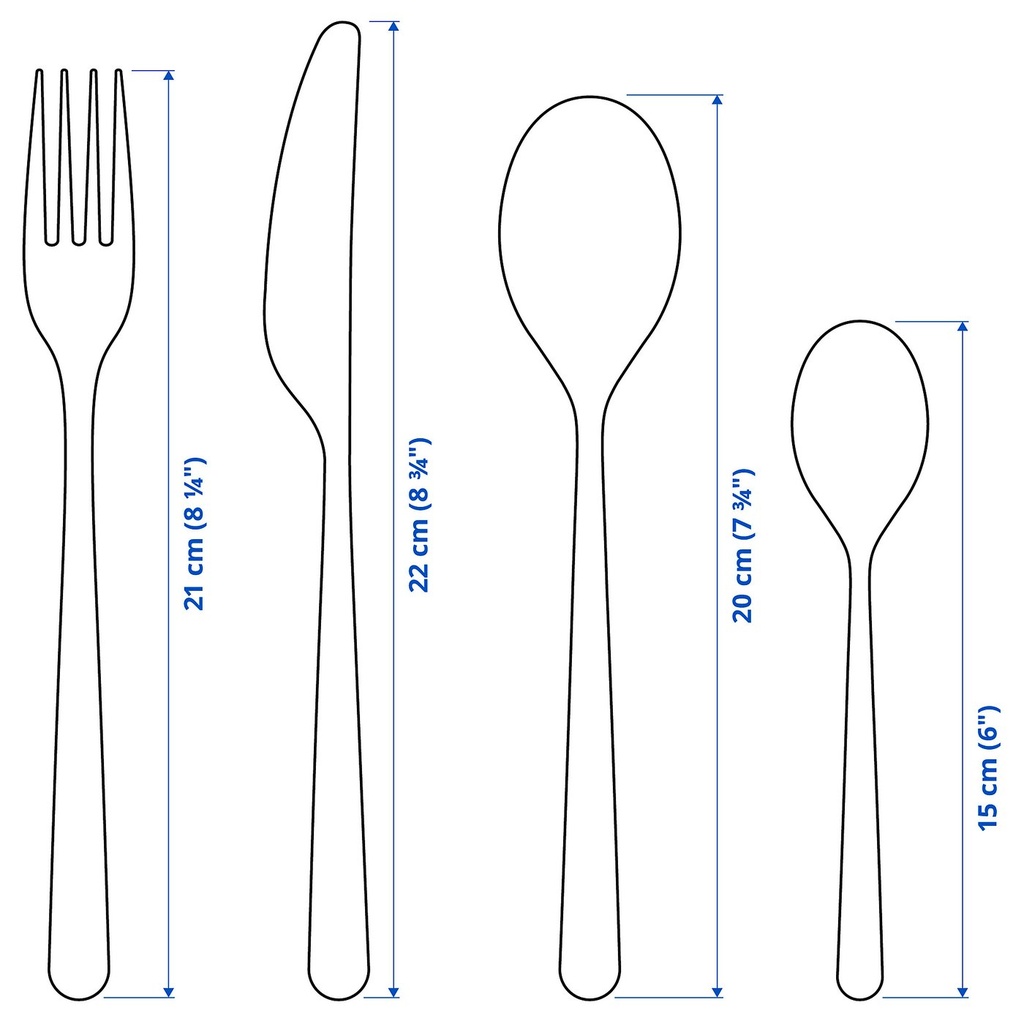 PRAKTBOTIA 16-piece flatware set - stainless steel