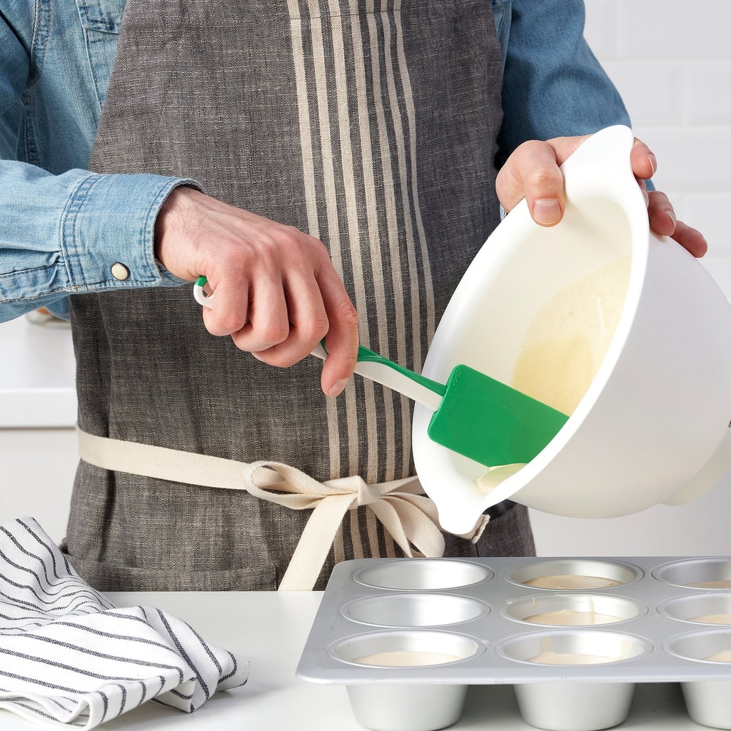 GUBBRÖRA Rubber spatula - green/white
