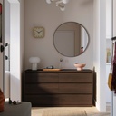 STORKLINTA Chest of 6 drawers - dark brown/oak effect 140x50x75 cm