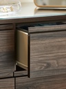 STORKLINTA Chest of 6 drawers - dark brown/oak effect 140x50x75 cm