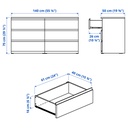 STORKLINTA Chest of 6 drawers - dark brown/oak effect 140x50x75 cm
