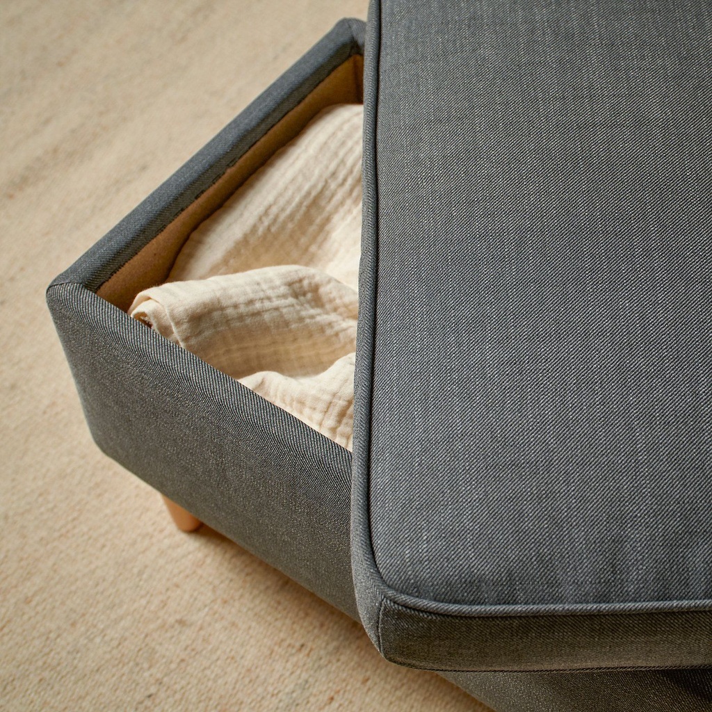 STRANDMON Ottoman with storage - Nordvalla dark gray