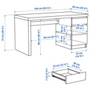 MALM Desk - white 140x65 cm (55 1/8x25 5/8 ")
