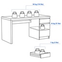 MALM Desk - white 140x65 cm (55 1/8x25 5/8 ")