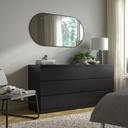 MALM Chest of 6 drawers - black-brown 160x78 cm (63x30 3/4 ")