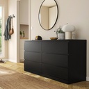MALM Chest of 6 drawers - black-brown 160x78 cm (63x30 3/4 ")