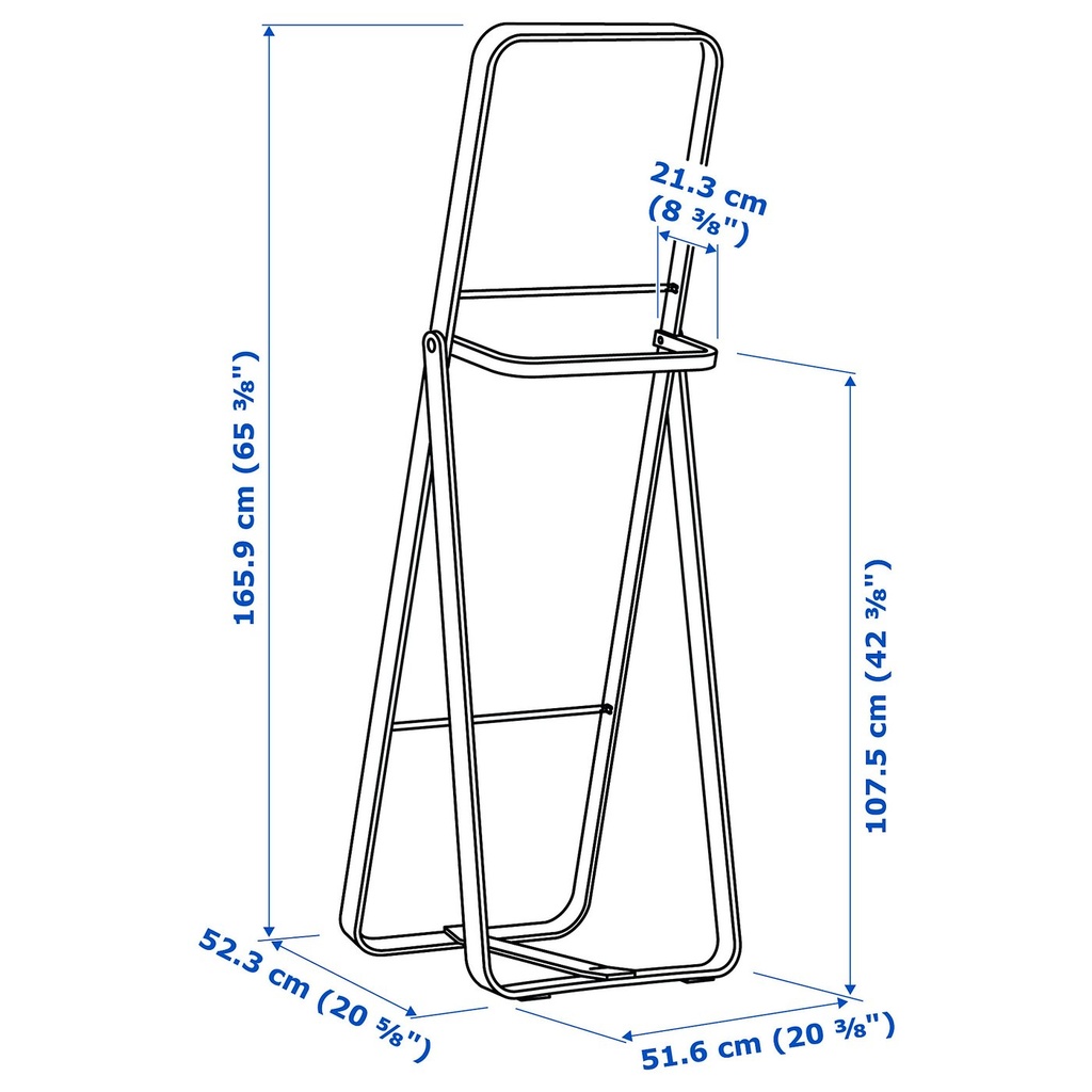 IKORNNES Standing mirror - ash 52x167 cm