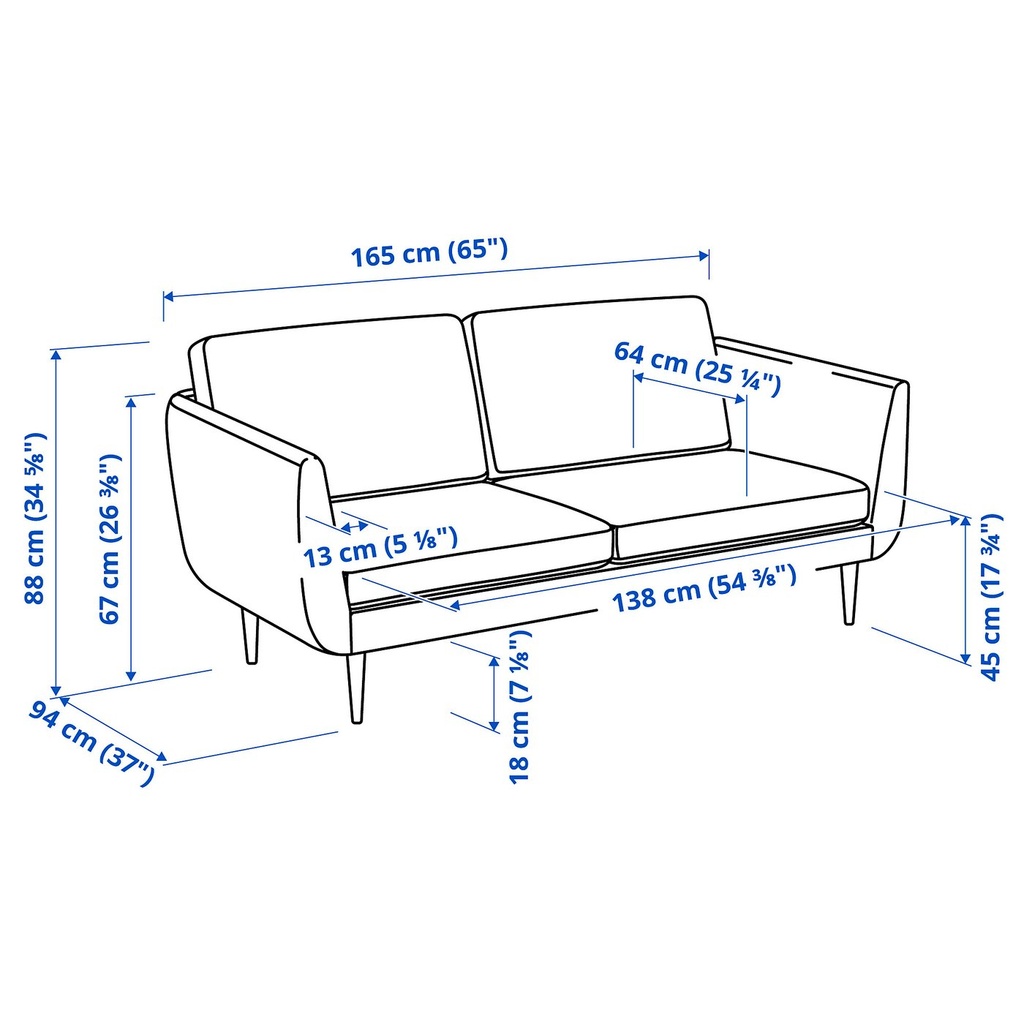 SMEDSTORP 2-seat sofa - Djuparp/dark grey oak