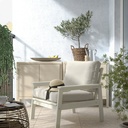 BONDHOLMEN Armchair, outdoor - white/beige/Frosoen/Duvholmen beige