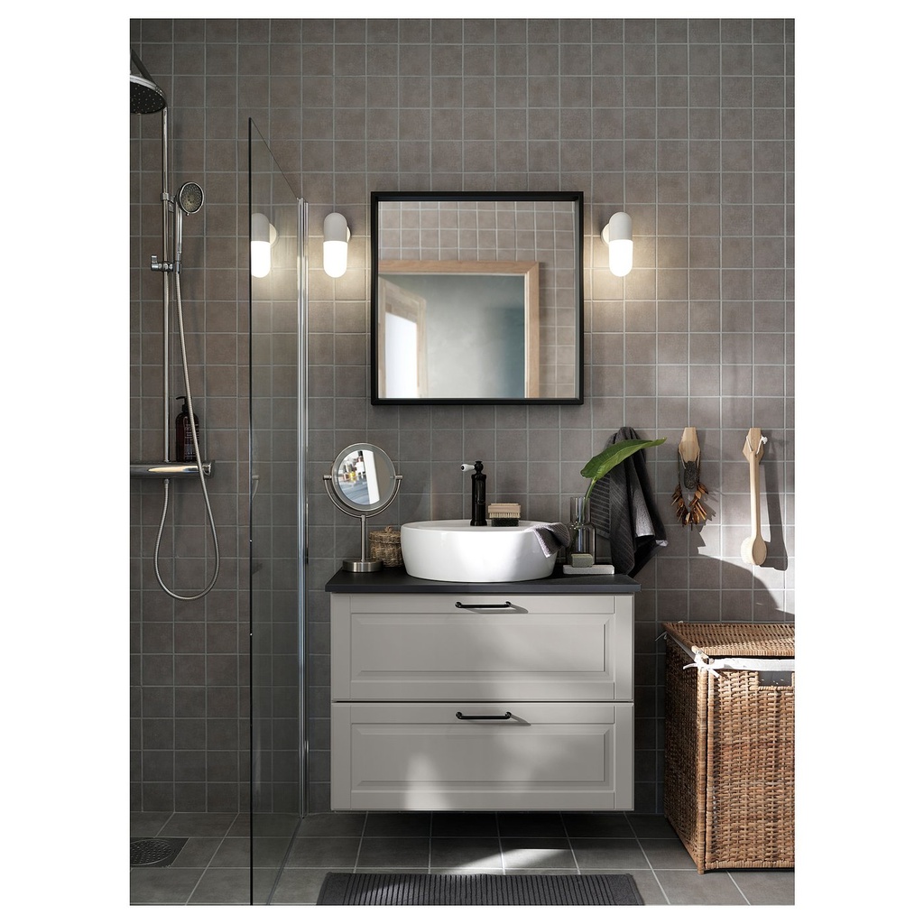 NISSEDAL Mirror - black 25 5/8x25 5/8 "