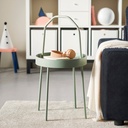 BURVIK Side table - light grey-green 38 cm
