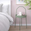 BURVIK Side table - light grey-green 38 cm