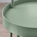 BURVIK Side table - light grey-green 38 cm