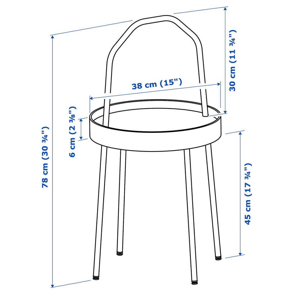 BURVIK Side table - light grey-green 38 cm